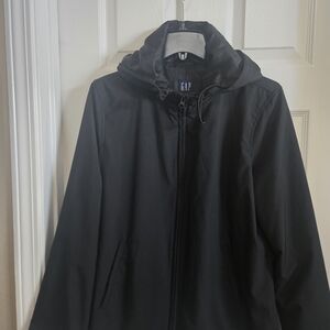GAP Women's Black Hooded Rain Jacket